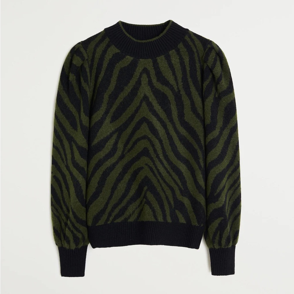 NWT Mango Zebra Mock Neck Sweater